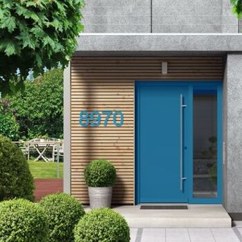 Numéro de maison Arial 0 - bleu clair - 25cm / 9.8'' / 250mm 5