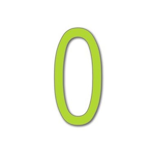 House Number Arial 0 - lime green - 20cm / 7.9'' / 200mm
