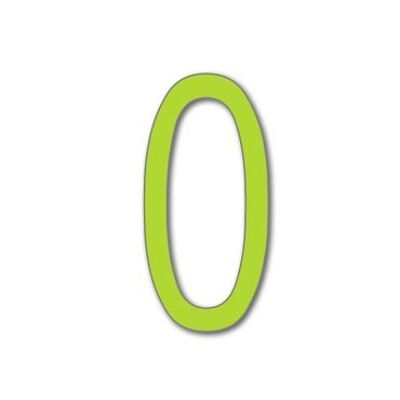 House Number Arial 0 - lime green - 15cm / 5.9'' / 150mm