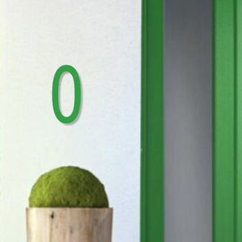 Numéro de maison Arial 0 - vert clair - 15cm / 5.9'' / 150mm 3