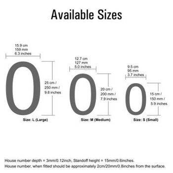 Numéro de maison Arial 0 - ivoire - 15cm / 5.9'' / 150mm 7