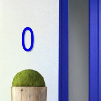 Numéro de maison Arial 0 - bleu - 15cm / 5.9'' / 150mm 3