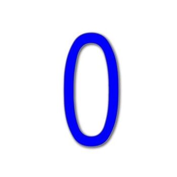 Numéro de maison Arial 0 - bleu - 20cm / 7.9'' / 200mm 1