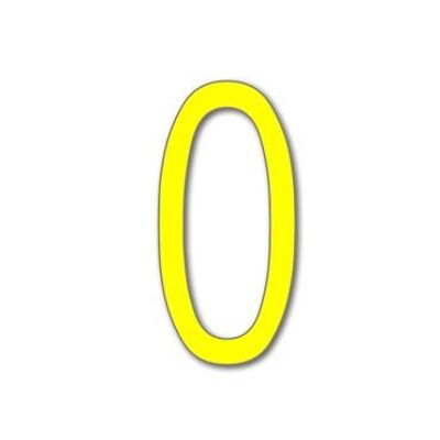 House Number Arial 0 - yellow - 15cm / 5.9'' / 150mm