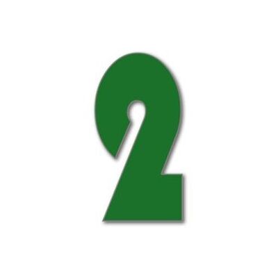 Número de casa Bauhaus 2 - verde oscuro - 25cm / 9.8'' / 250mm