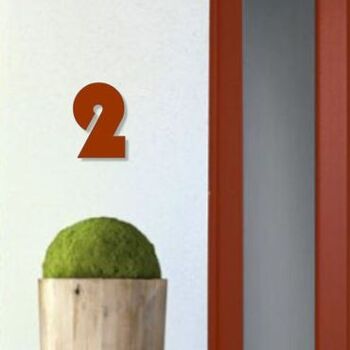 Numéro de maison Bauhaus 2 - marron - 25cm / 9.8'' / 250mm 3