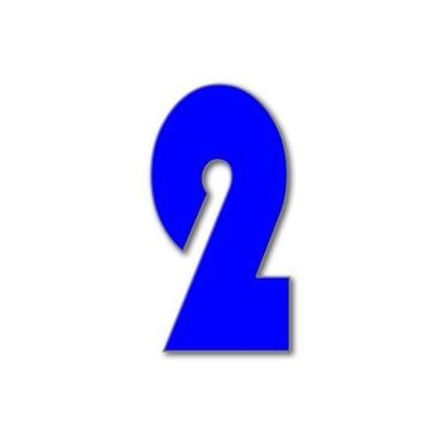 Numero civico Bauhaus 2 - blu - 25 cm / 9,8'' / 250 mm