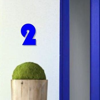 Numéro de maison Bauhaus 2 - bleu - 25cm / 9.8'' / 250mm 3