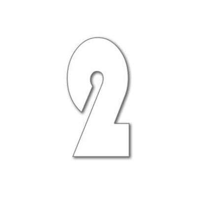 Numero civico Bauhaus 2 - bianco - 25 cm / 9,8'' / 250 mm