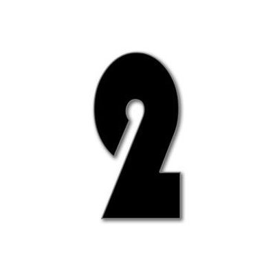 Numero civico Bauhaus 2 - nero - 25 cm / 9,8'' / 250 mm