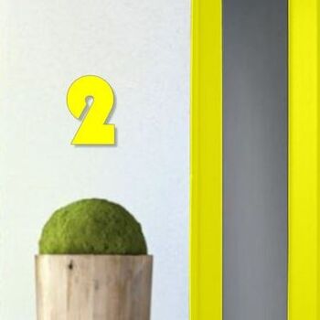 Numéro de maison Bauhaus 2 - jaune - 20cm / 7.9'' / 200mm 3