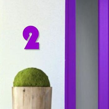 Numéro de maison Bauhaus 2 - violet - 20cm / 7.9'' / 200mm 3