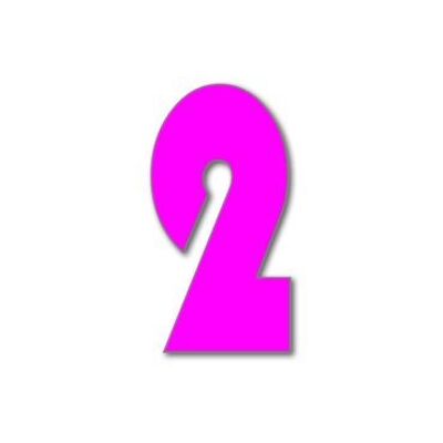 Número de casa Bauhaus 2 - rosa - 20cm / 7.9'' / 200mm