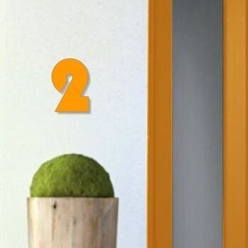 Numéro de maison Bauhaus 2 - orange - 20cm / 7.9'' / 200mm 3