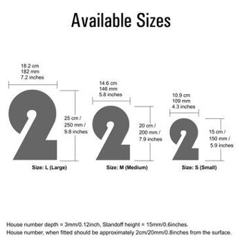 Numéro de maison Bauhaus 2 - ivoire - 25cm / 9.8'' / 250mm 7