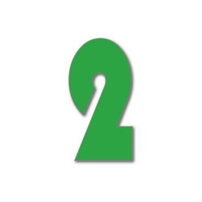 Número de casa Bauhaus 2 - verde claro - 25cm / 9.8'' / 250mm