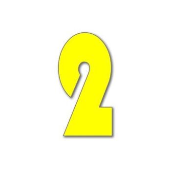 Numéro de maison Bauhaus 2 - jaune - 25cm / 9.8'' / 250mm 1