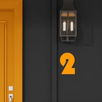 House Number Bauhaus 2 - orange - 15cm / 5.9'' / 150mm