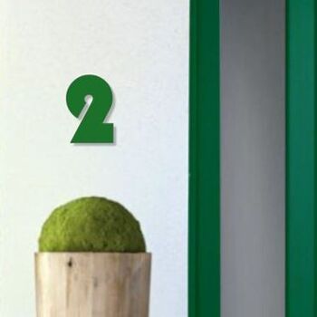 Numéro de maison Bauhaus 2 - vert foncé - 15cm / 5.9'' / 150mm 3