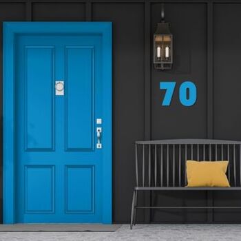 Numéro de maison Bauhaus 1 - bleu clair - 15cm / 5.9'' / 150mm 5