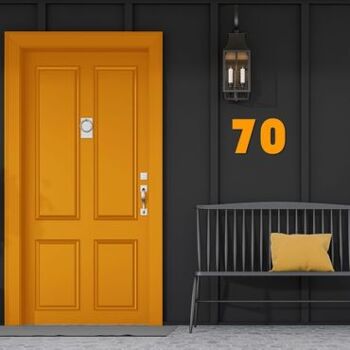 Numéro de maison Bauhaus 1 - orange - 15cm / 5.9'' / 150mm 6