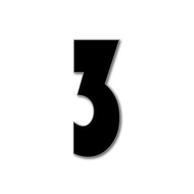 Numero civico Bauhaus 3 - nero - 15 cm / 5,9'' / 150 mm