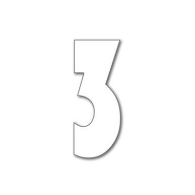 Numero civico Bauhaus 3 - bianco - 15 cm / 5,9'' / 150 mm