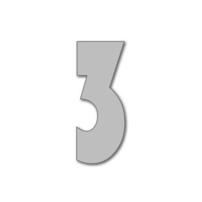 Numero civico Bauhaus 3 - grigio - 15 cm / 5,9'' / 150 mm