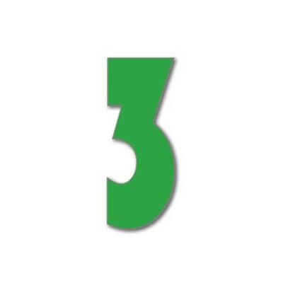 Numero civico Bauhaus 3 - verde chiaro - 15 cm / 5,9'' / 150 mm