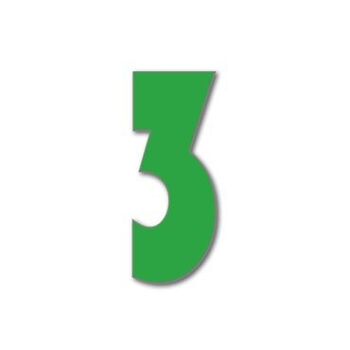 Numéro de maison Bauhaus 3 - vert clair - 15cm / 5.9'' / 150mm 1