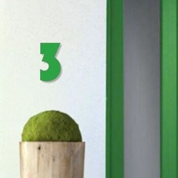 Numéro de maison Bauhaus 3 - vert clair - 15cm / 5.9'' / 150mm 3