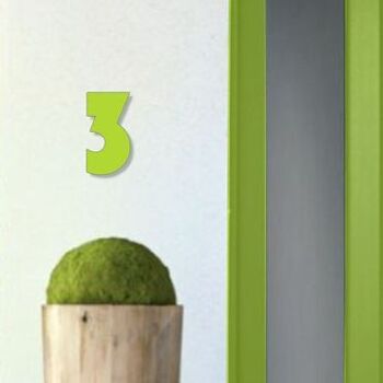 Numéro de maison Bauhaus 3 - vert citron - 15cm / 5.9'' / 150mm 3
