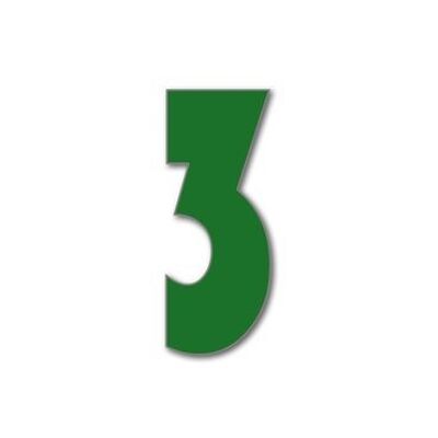Numero civico Bauhaus 3 - verde scuro - 20 cm / 7,9'' / 200 mm