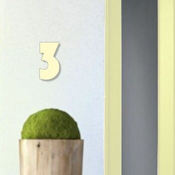 Numéro de maison Bauhaus 3 - ivoire - 20cm / 7.9'' / 200mm 3