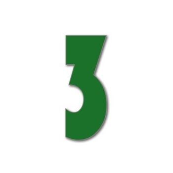 Numéro de maison Bauhaus 3 - vert foncé - 25cm / 9.8'' / 250mm 1