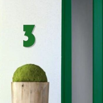 Numéro de maison Bauhaus 3 - vert foncé - 25cm / 9.8'' / 250mm 3
