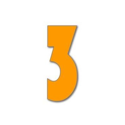 Numero civico Bauhaus 3 - arancione - 25 cm / 9,8'' / 250 mm