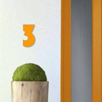 Numéro de maison Bauhaus 3 - orange - 25cm / 9.8'' / 250mm 3