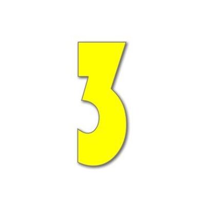 Numero civico Bauhaus 3 - giallo - 25 cm / 9,8'' / 250 mm
