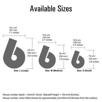 Numéro de maison Bauhaus 6 - ivoire - 15cm / 5.9'' / 150mm 7