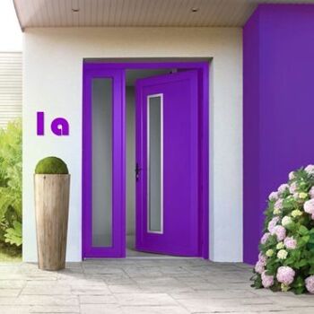 Numéro de maison Bauhaus 6 - violet - 20cm / 7.9'' / 200mm 5