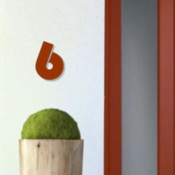 Numéro de maison Bauhaus 6 - marron - 25cm / 9.8'' / 250mm 3