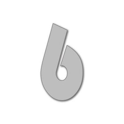 Numero civico Bauhaus 6 - grigio - 25 cm / 9,8'' / 250 mm