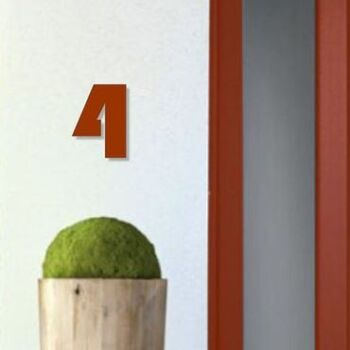 Numéro de maison Bauhaus 4 - marron - 15cm / 5.9'' / 150mm 3
