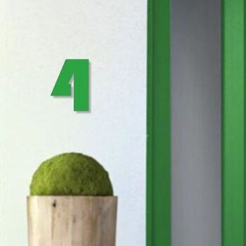 Numéro de maison Bauhaus 4 - vert clair - 15cm / 5.9'' / 150mm 3