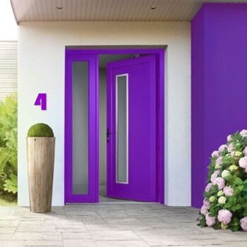 Numéro de maison Bauhaus 4 - violet - 15cm / 5.9'' / 150mm 2