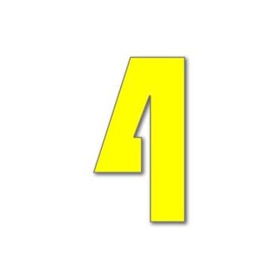 Número de casa Bauhaus 4 - amarillo - 15cm / 5.9'' / 150mm