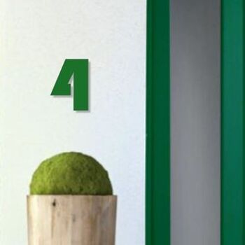 Numéro de maison Bauhaus 4 - vert foncé - 20cm / 7.9'' / 200mm 3