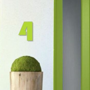 Numéro de maison Bauhaus 4 - vert citron - 20cm / 7.9'' / 200mm 3
