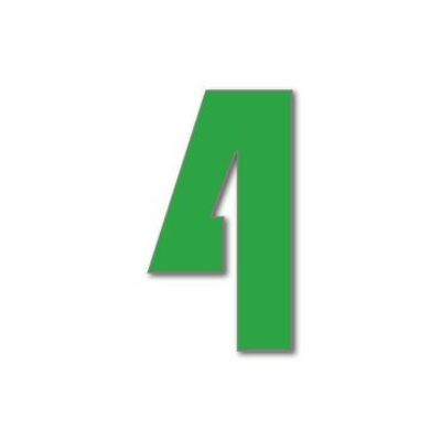Numero civico Bauhaus 4 - verde chiaro - 25 cm / 9,8'' / 250 mm